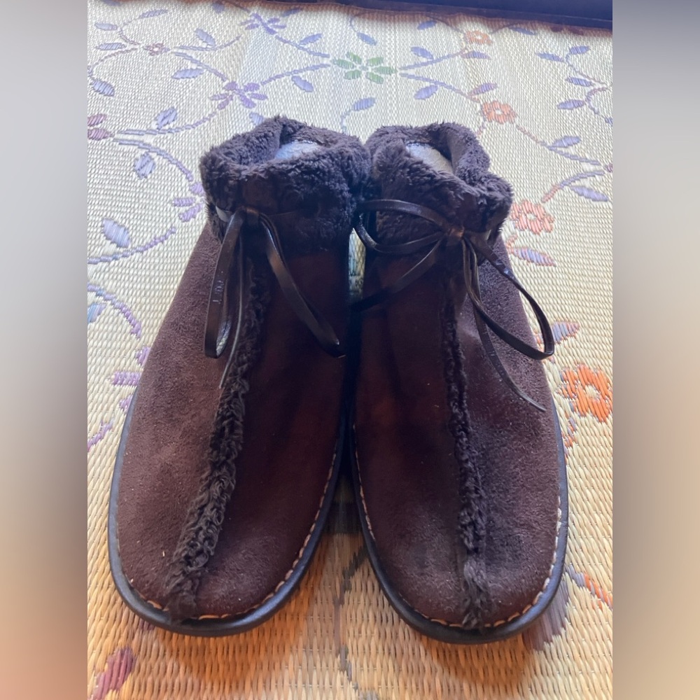Brown Suede Minimalist Mules/ 90’s Boho Neutral Slip-on Shoes